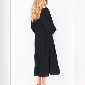 Show Me Your Mumu Elaina Midi Dress in Black, size Large